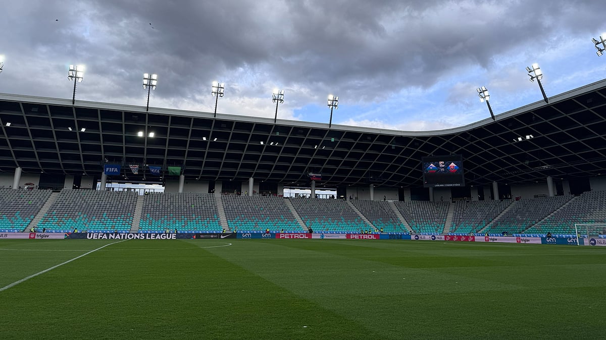 Photo: X | NZS | FA Slovenia : Stodice Stadium before the Slovenia Vs Slovakia, UEFA Nations League match.