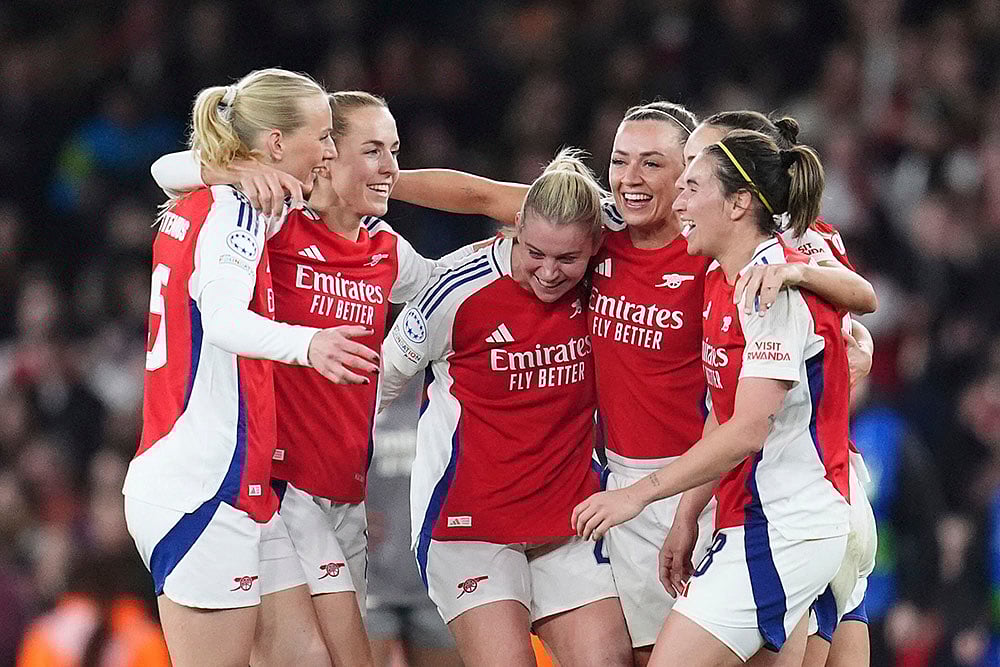 | Photo: Adam Davy/PA via AP : UWCL Quarter-Finals 2nd Leg: Arsenal vs Real Madrid
