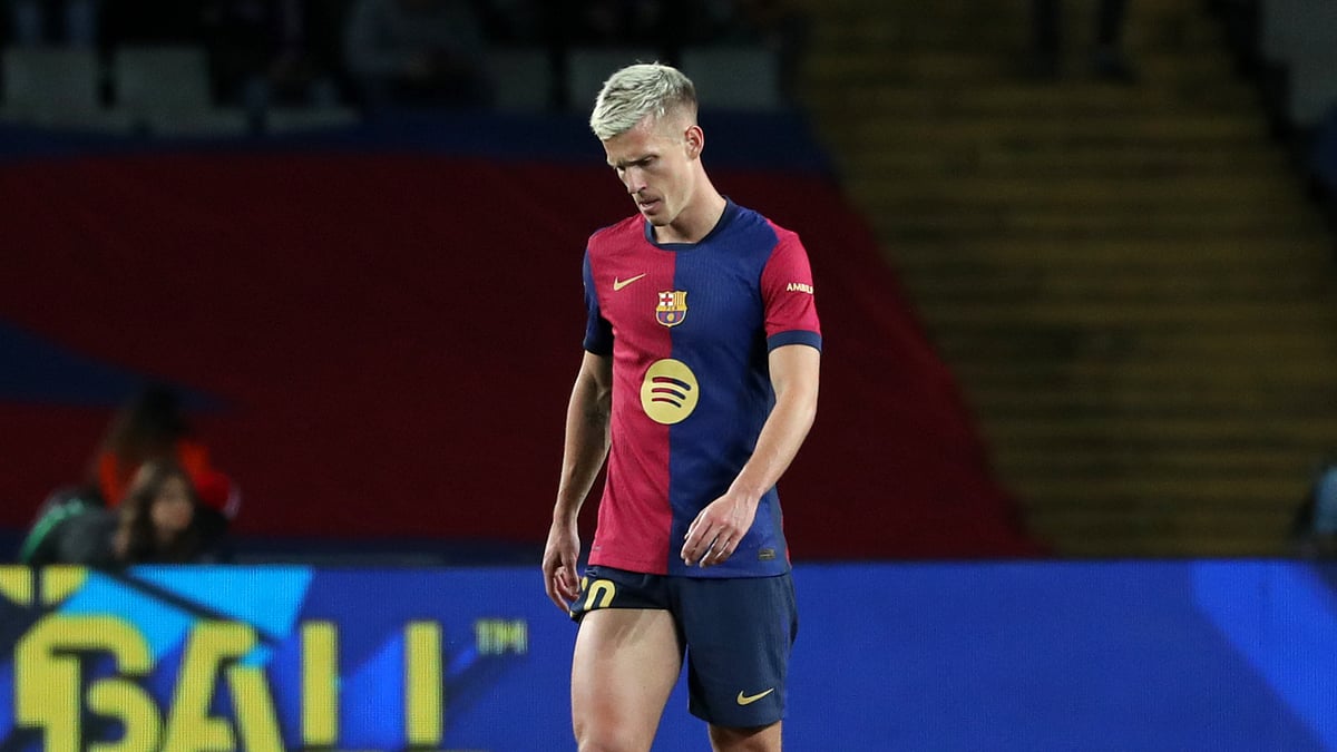 Dani Olmo was injured during Barcelona's win on Thursday