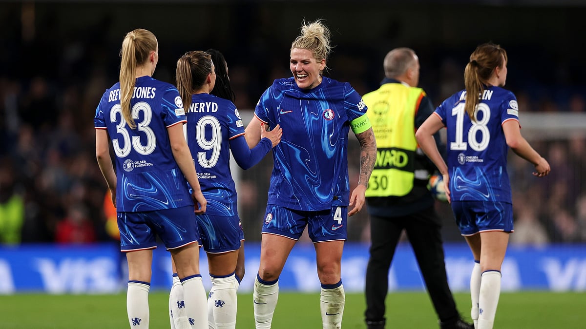Chelsea captain Millie Bright leads the celebrations