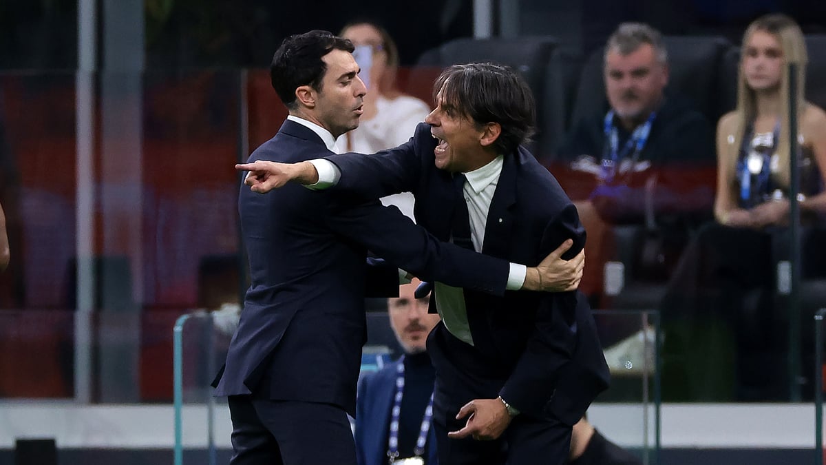 Simone Inzaghi was sent off in Inter's 2-1 win over Udinese