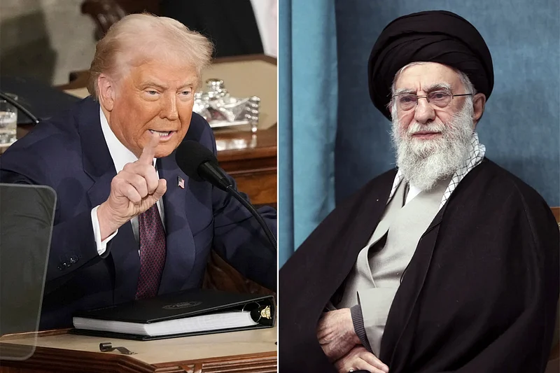 AP : US President Donald Trump (L) and Iran's Supreme Leader Ayatollah Ali Khamenei (R)