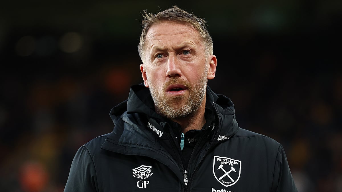 Graham Potter looks on during West Ham's loss to Wolves