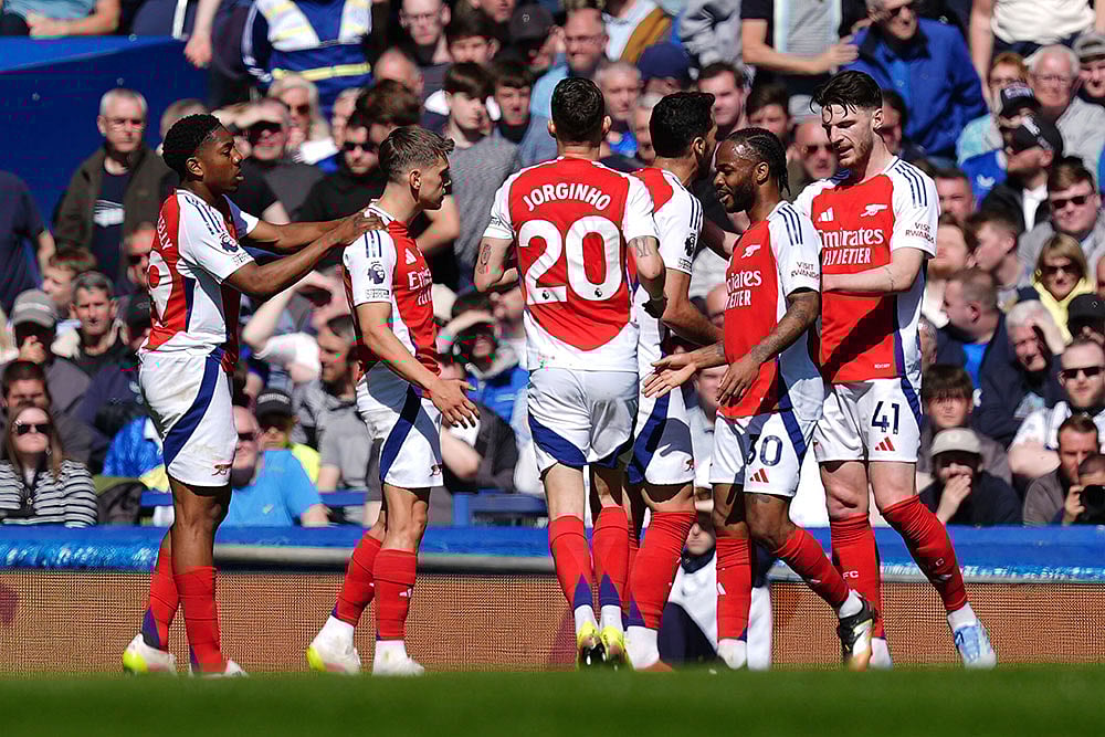 | Photo: Martin Rickett/PA via AP : EPL: Everton vs Arsenal
