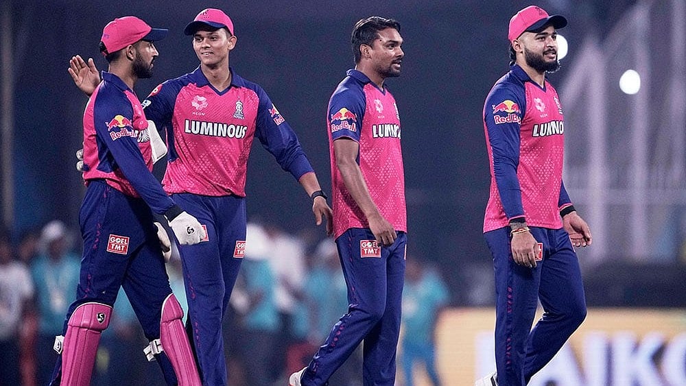 (AP Photo/Anupam Nath) : Rajasthan Royals during the 2025 IPL season 
