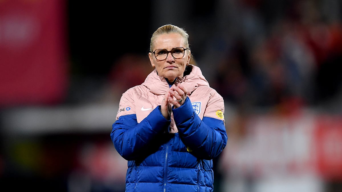 File : Sarina Wiegman pictured after England's defeat.