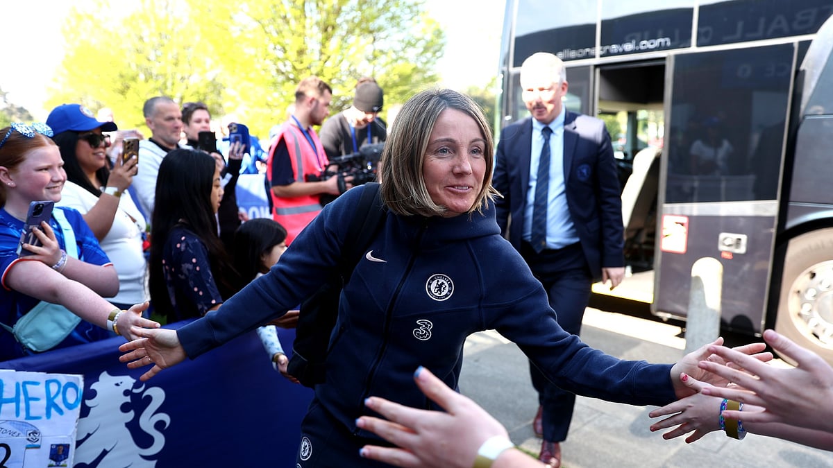 Sonia Bompastor arrives ahead of Chelsea's FA Women's Cup semi-final victory