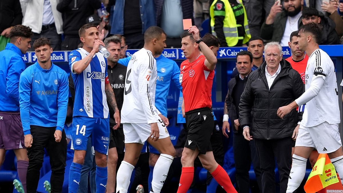 Kylian Mbappe saw red against Alaves