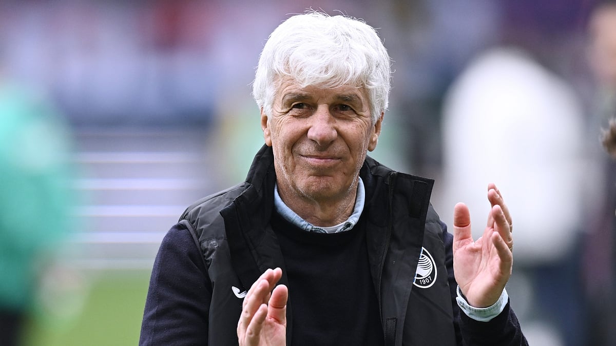 Gian Piero Gasperini during Atalanta's match against Bologna.