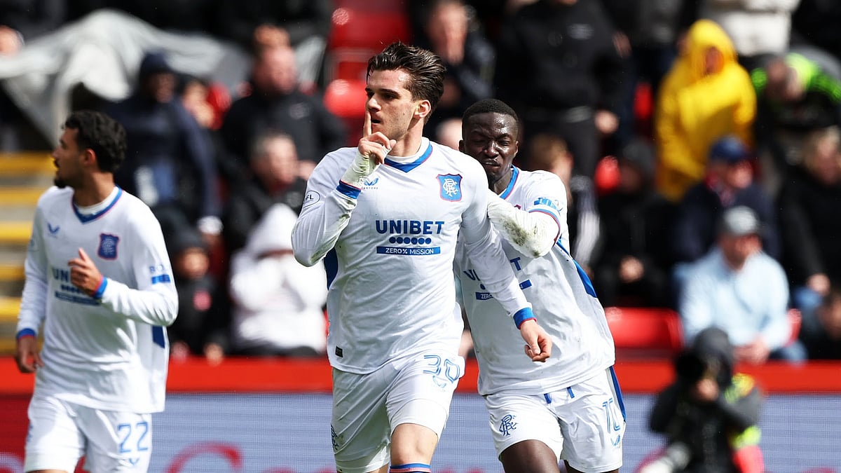 Ianis Hagi celebrates last-gasp equaliser for Rangers