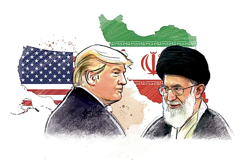Illustration by Saahil for Outlook : U.S. Vice President JD Vance landed in Islamabad for crucial peace talks with Iran.