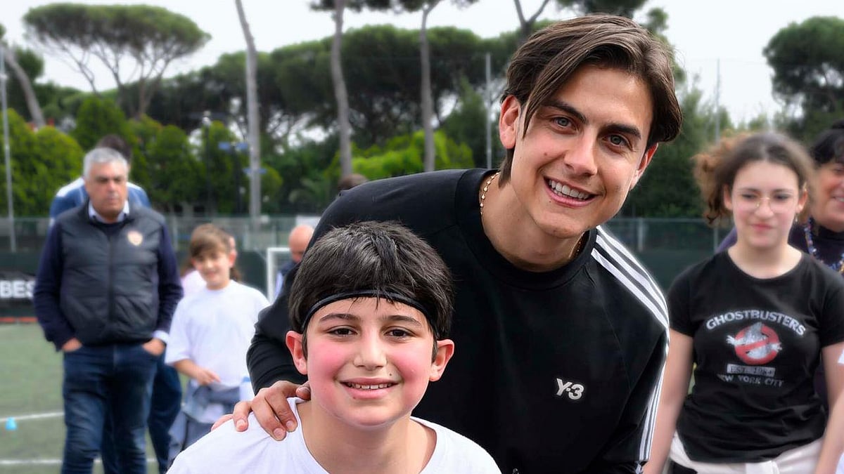 Special Arrangement : Paulo Dybala attends the 'Sport for Good' programme in Rome.