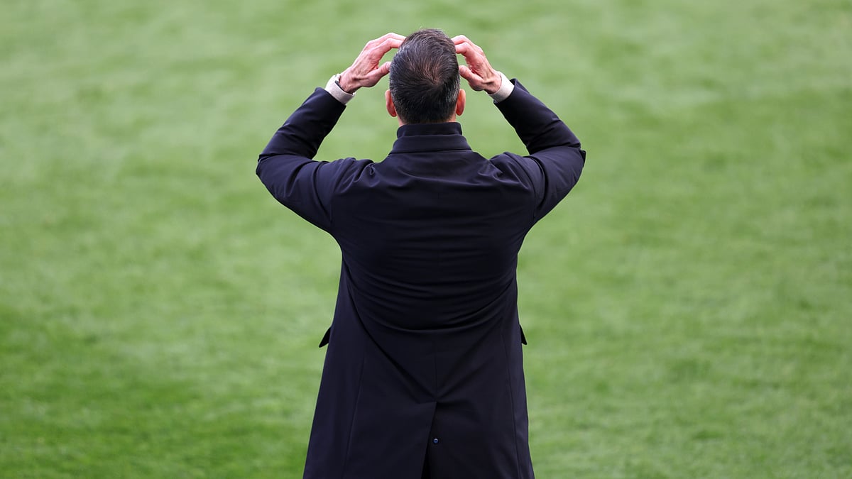 Ruud van Nistelrooy during Leicester's 1-0 defeat to Liverpool