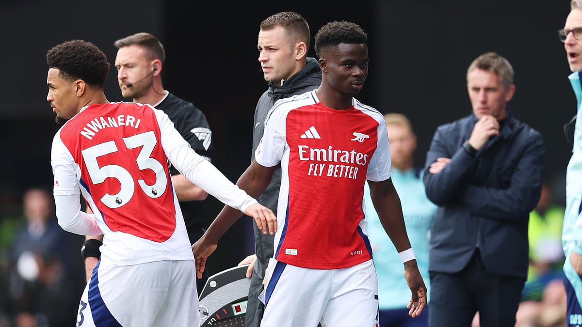 Bukayo Saka was taken off during Arsenal's win at Ipswich