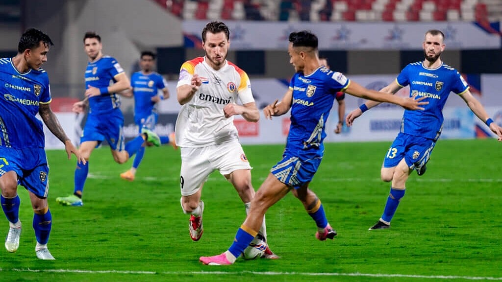 AIFF Media : Action from the Kalinga Super Cup match between Kerala Blasters and East Bengal.