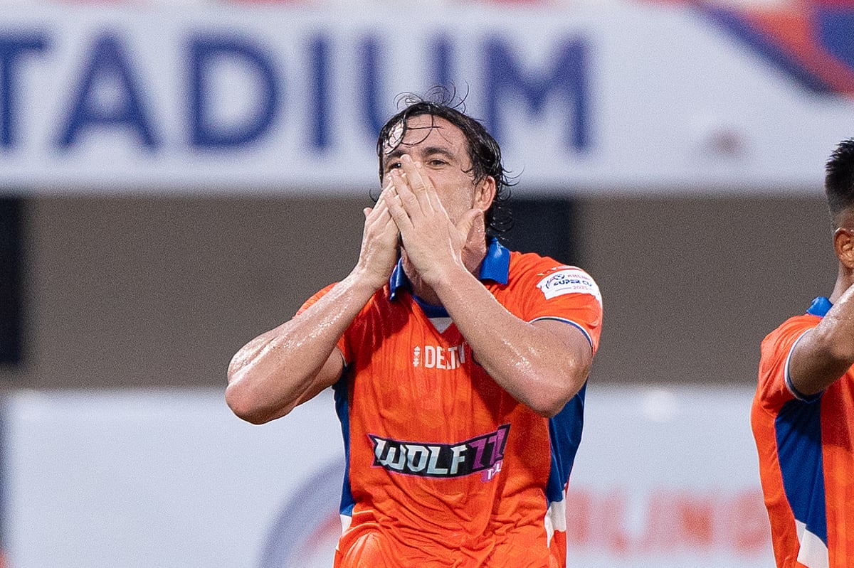 AIFF Media : Spanish forward Iker Guarrotxena celebrating his hat-trick  against Gokulam Kerala.