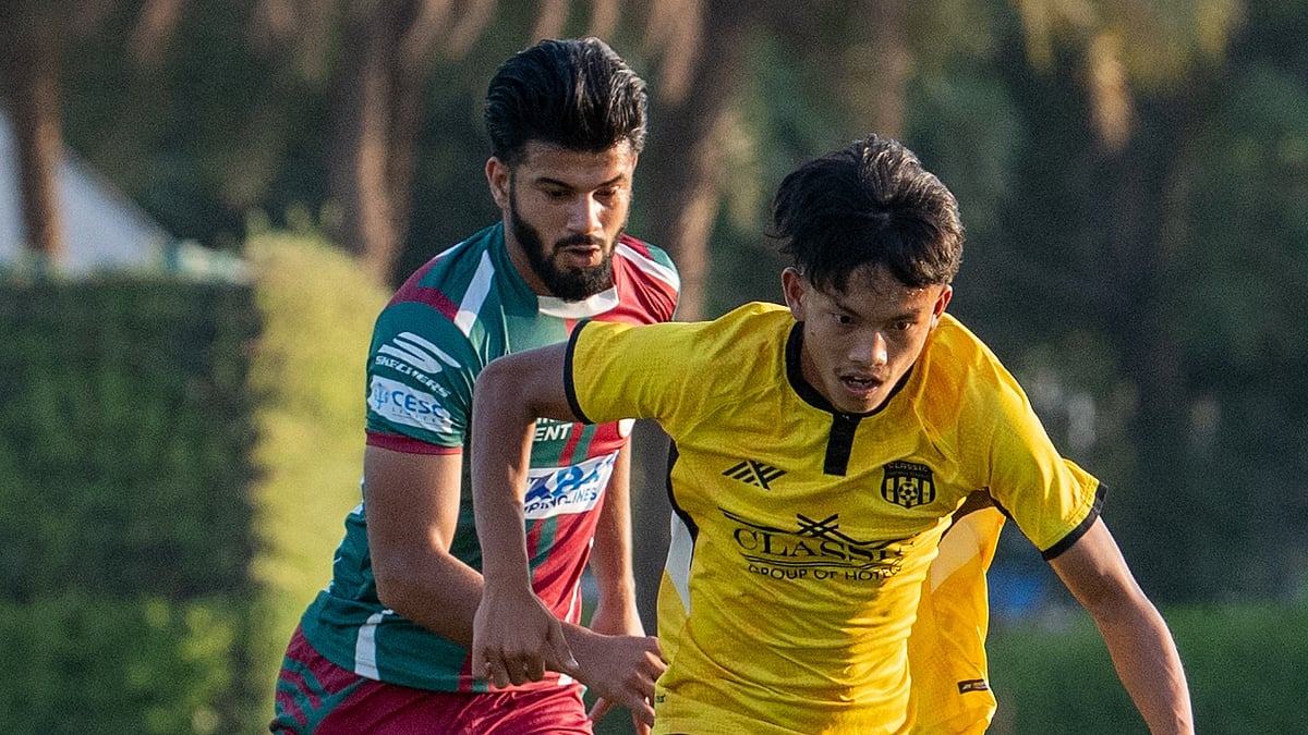 Hariom Hans : Ningthoukhongjam Rishi Singh playing against Mohun Bagan Super Giant 