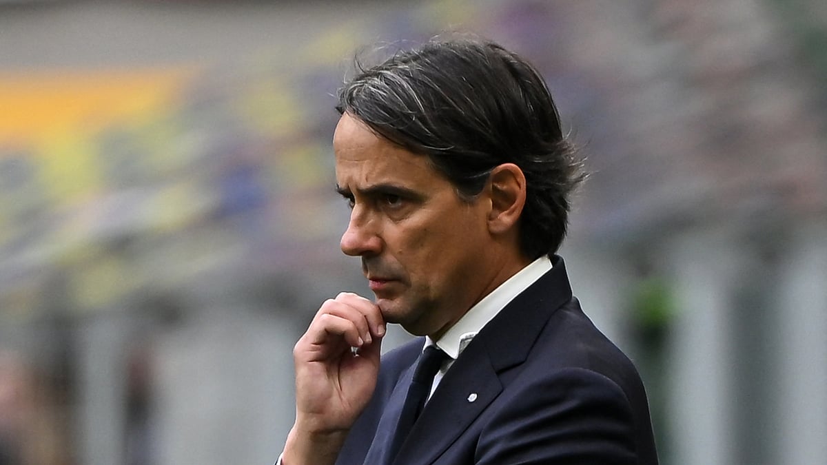 Simone Inzaghi during Inter's 1-0 defeat to Roma