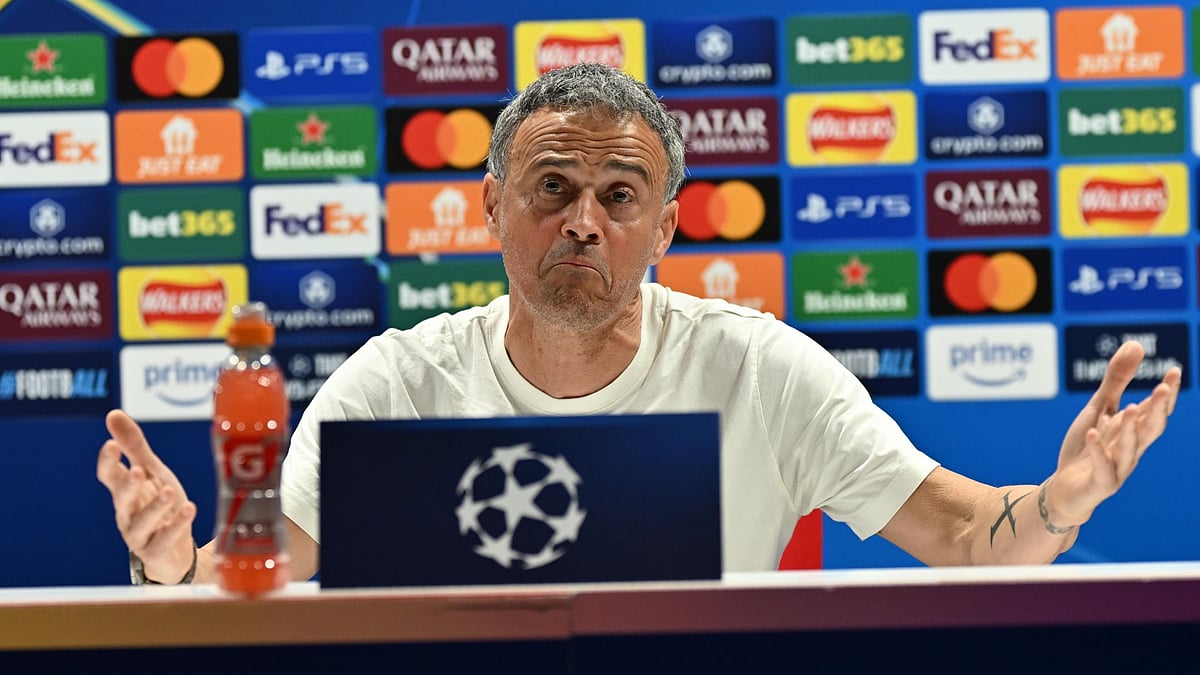 File Photo : Luis Enrique during a press conference.