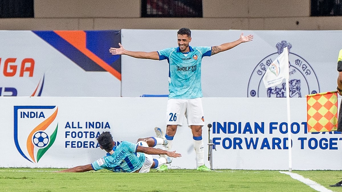 | Photo: AIFF Media : FC Goa's Borja Herrera celebrates after scoring against Mohun Bagan in Kalinga Super Cup 2025.