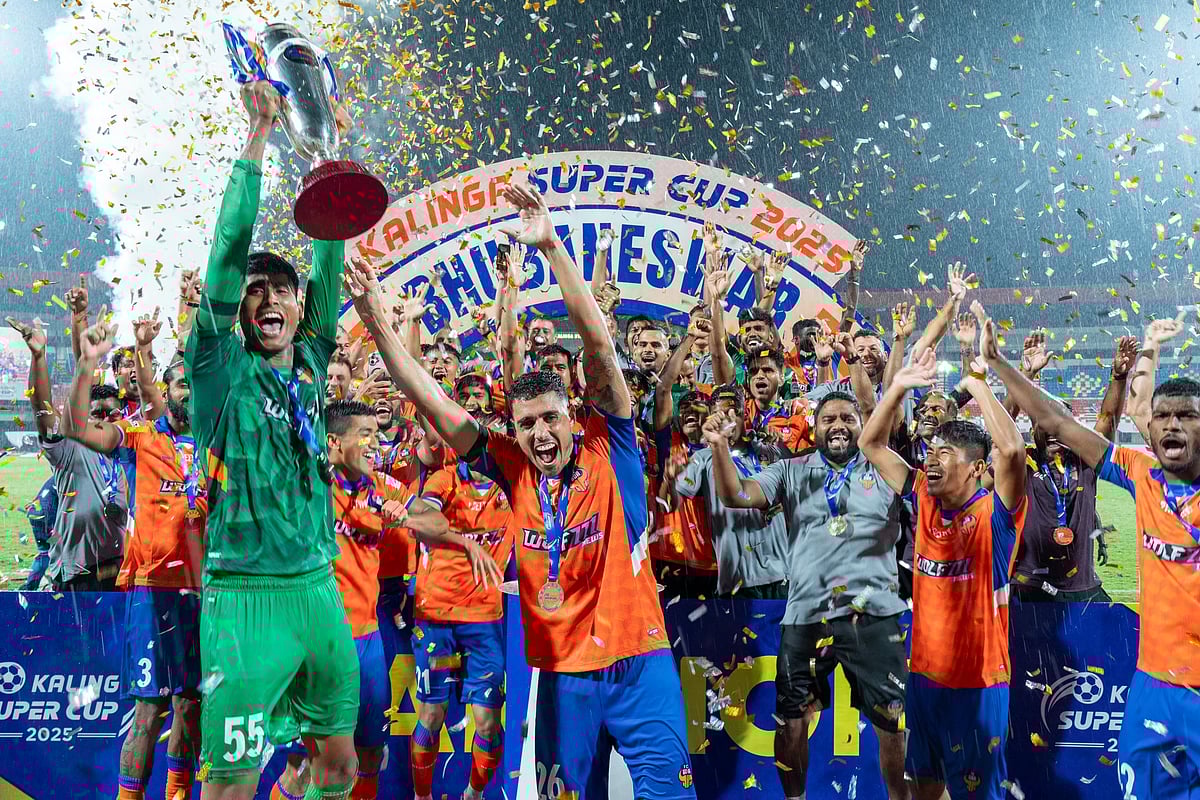 X | FC Goa : FC Goa celebrates their Kalinga Super Cup Title win. 