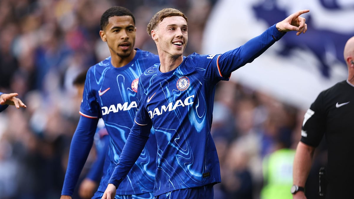 File : Chelsea's Cole Palmer celebrates ending his goal drought.