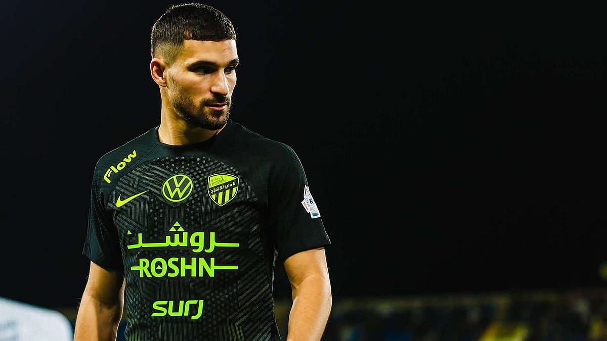 Photo: X/Houssem : Houssem Aouar scored for Al-Ittihad in the fourth minute of stoppage time against Al-Nassr in their Saudi Pro League clash.