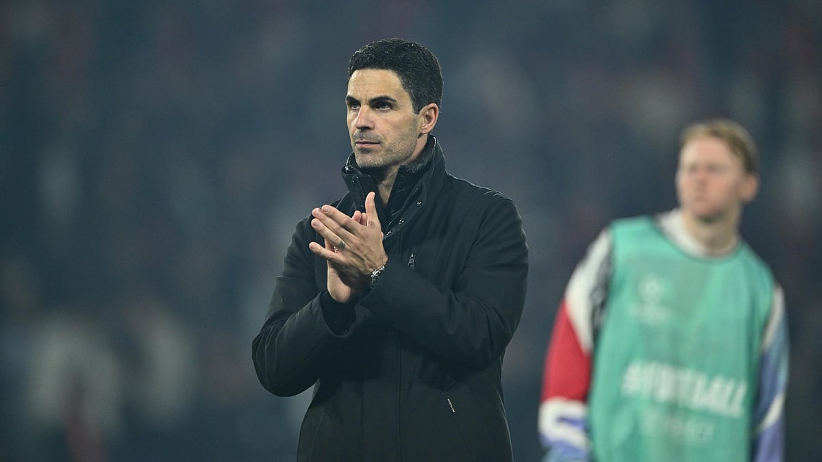 Arsenal manager Mikel Arteta during a match.