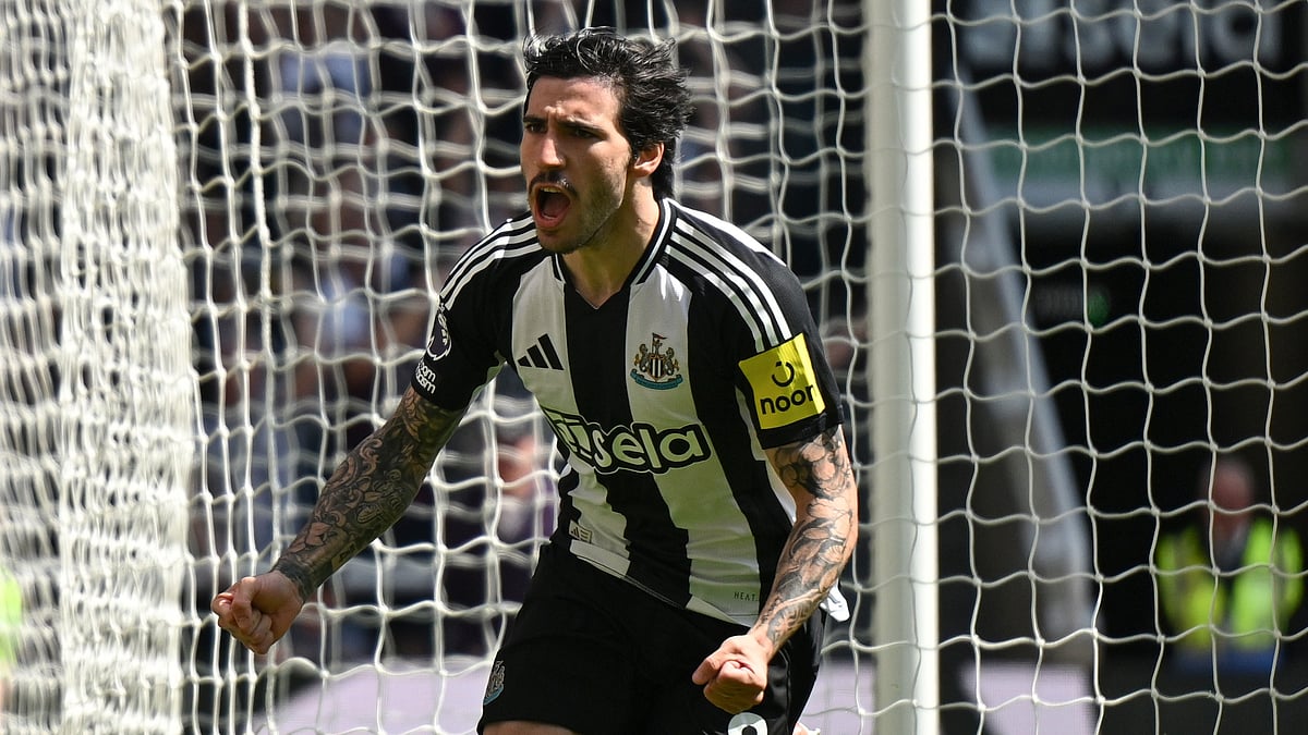 | Photo: X/NUFC : Newcastle United's Sandro Tonali celebrates after scoring against Chelsea in the English Premier League match.