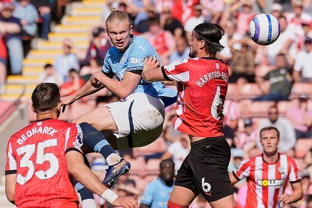 | Photo: Andrew Matthews/PA via AP : Premier League 2024-25: Manchester City vs Southampton