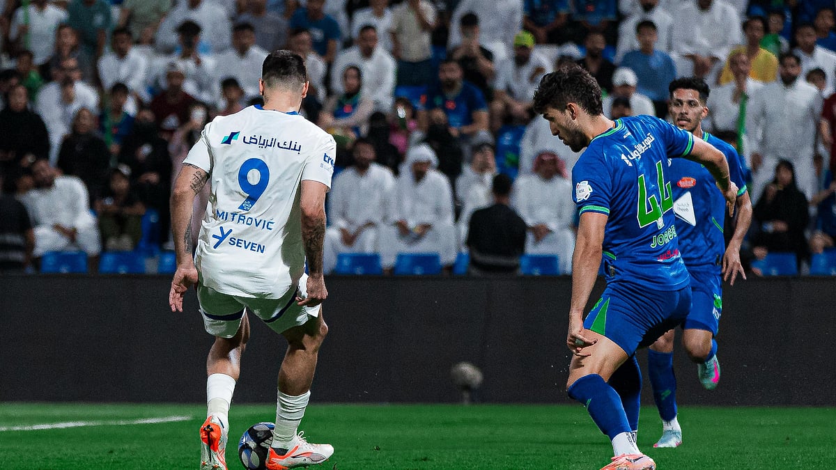 Photo: X/AlHilal Saudi Club : Aleksandr Mitrovic en route scoring for Al-Hilal against Al Fateh in the Saudi Pro League.