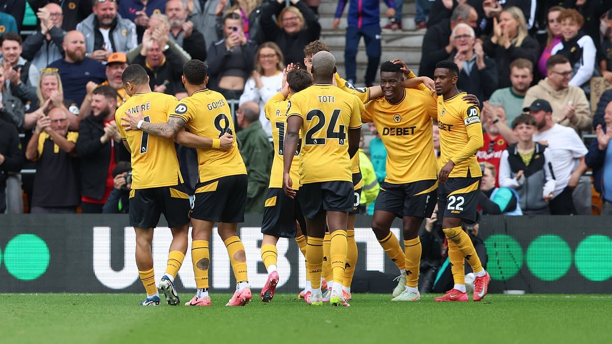 Wolves celebrate a goal