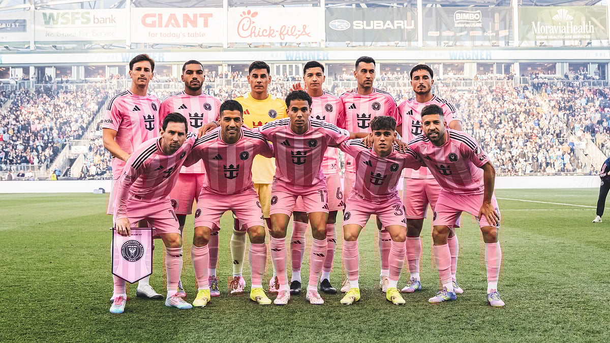 X/InterMiamiCF : The Inter Miami side posing ahead of kick-off.