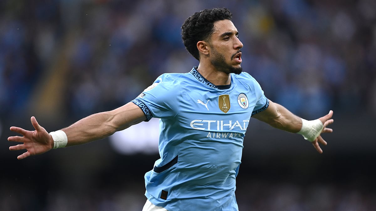 Omar Marmoush celebrates his long-range stunner against Bournemouth earlier in May