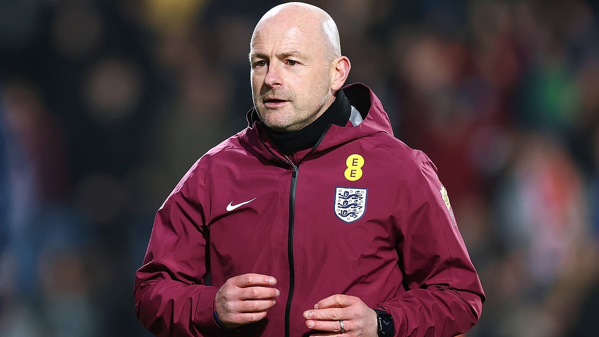 Lee Carsley in charge of the England under-21s during the last international break in March.