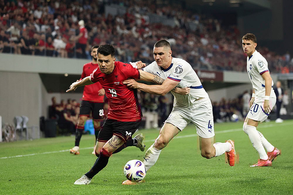 | Photo: AP/Vlasov Sulaj : FIFA World Cup 2026 European Qualifiers: Albania vs Serbia