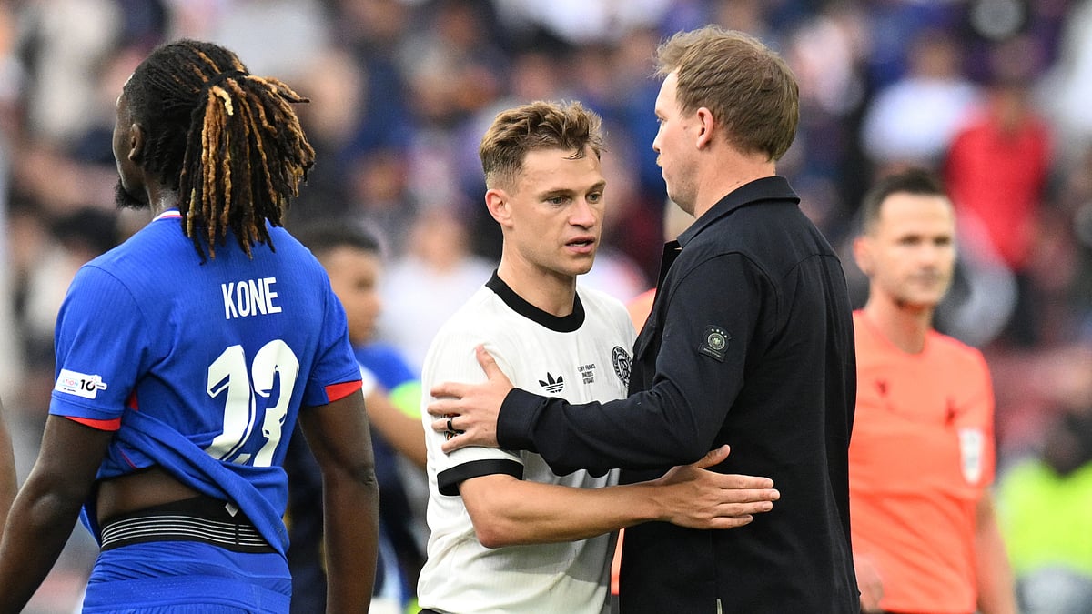 Joshua Kimmich embraces Germany boss Julian Nagelsmann