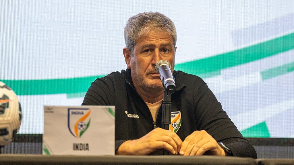 | Photo: AIFFF : India men's football team head coach Manolo Marquez at press conference
