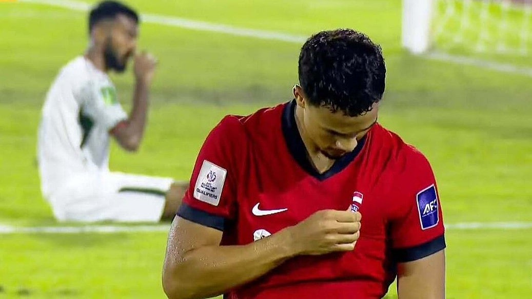 | Photo: Screenshot : Singapore's Ikhsan Fandi celebrates after scoring against Bangladesh in the AFC Asian Cup 2027 Qualifiers.