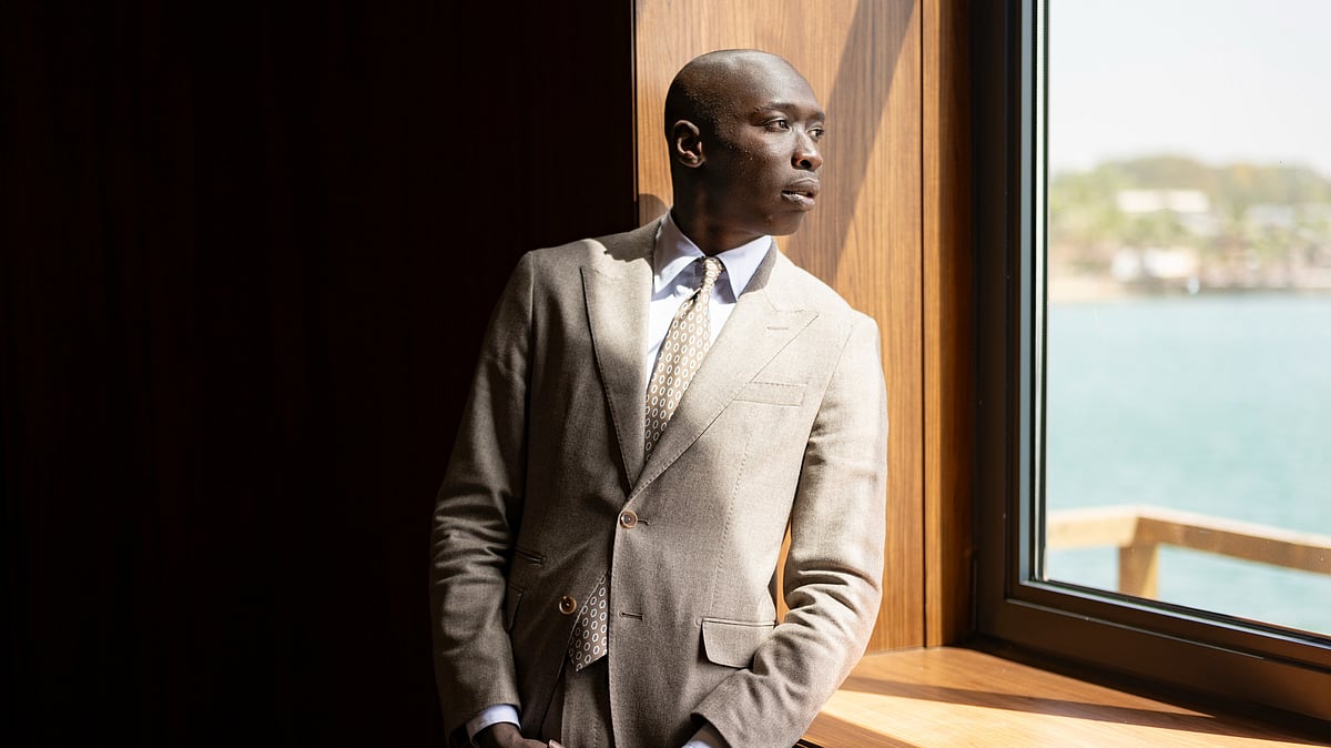 (AP Photo/Sylvain Cherkaoui, File) : FILE - TikTok star Khaby Lame poses for a photograph after being named UNICEF Goodwill Ambassador in Dakar, Senegal, Jan. 31, 2025. 