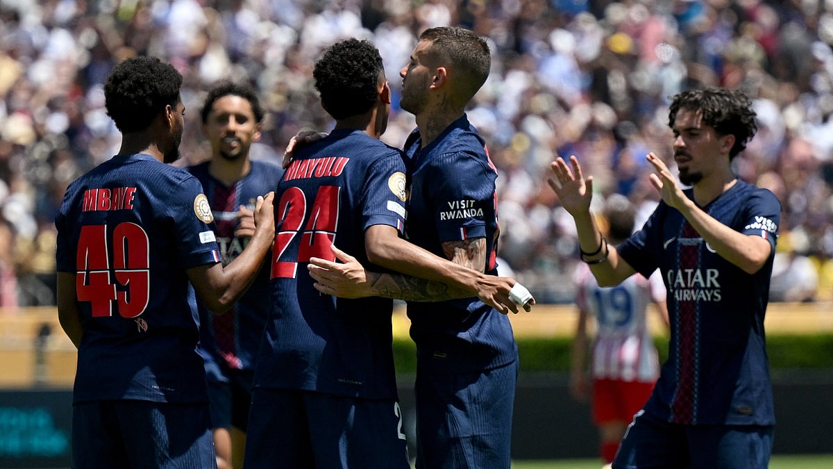 File Photo : Seattle Sounders vs PSG, FIFA Club World Cup 2025: Paris Saint-Germain players celerbate after scoring against Atletico Madrid.