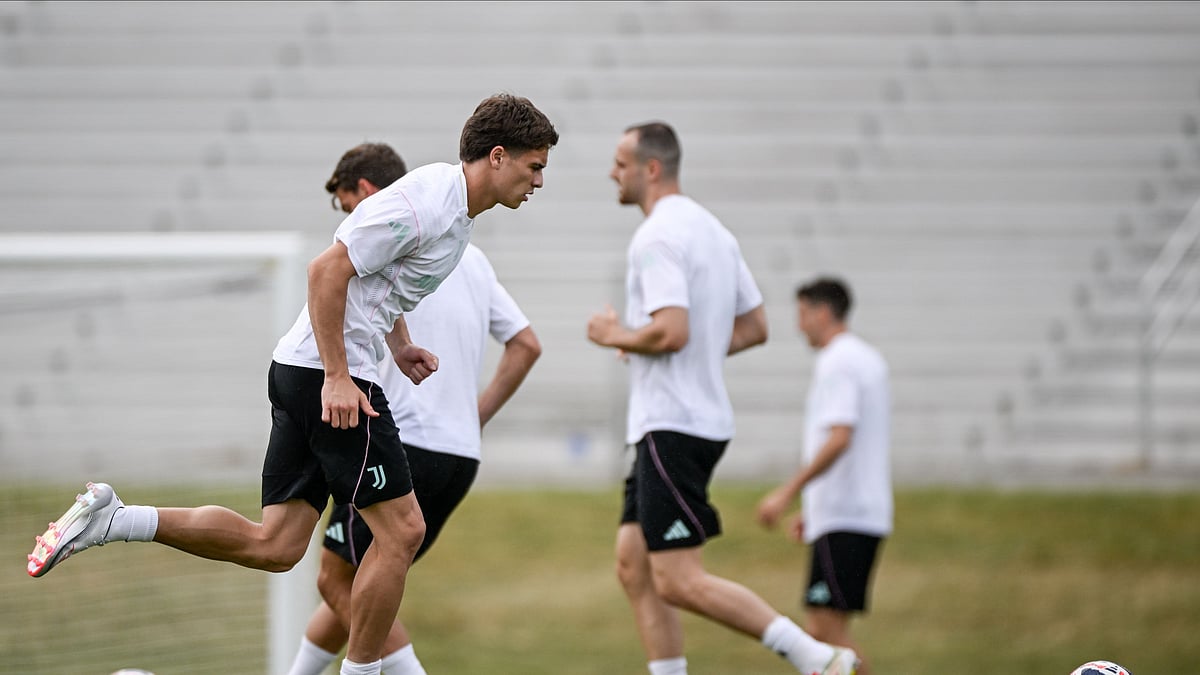Photo: X | Juventus FC : Juventus FC players during a practice session.
