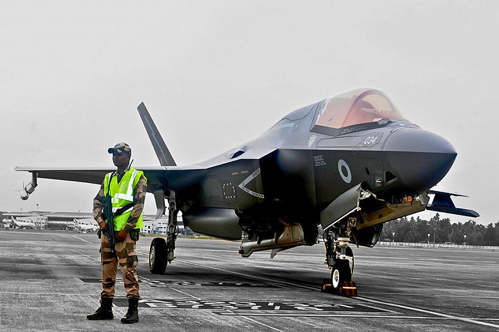 Photo: @CISFHQrs via PTI Photo : AF Fighter Jet