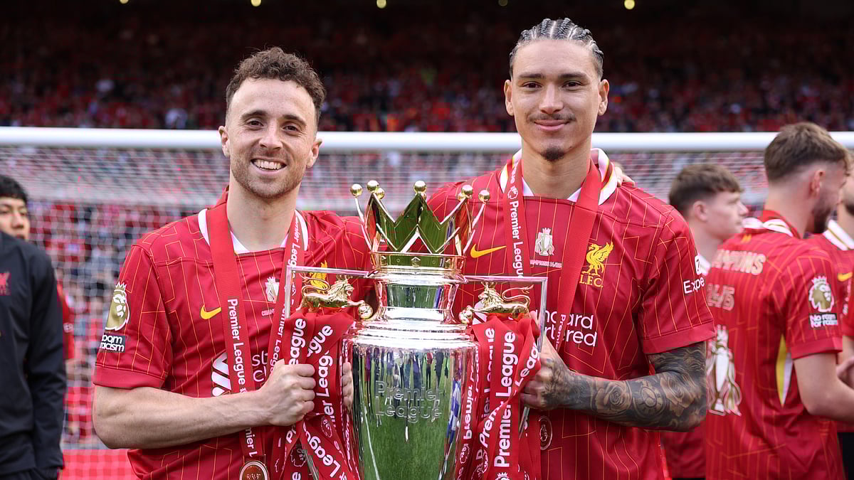 Liverpool's Diogo Jota and Darwin Nunez