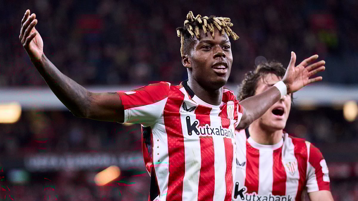 File : File photo of Nico Williams in action for Athletic Bilbao.