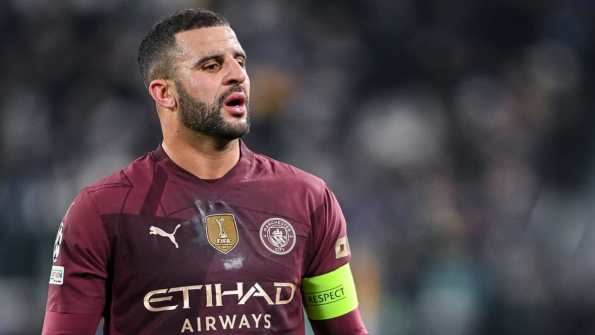 Kyle Walker pictured during his time as Manchester City captain.