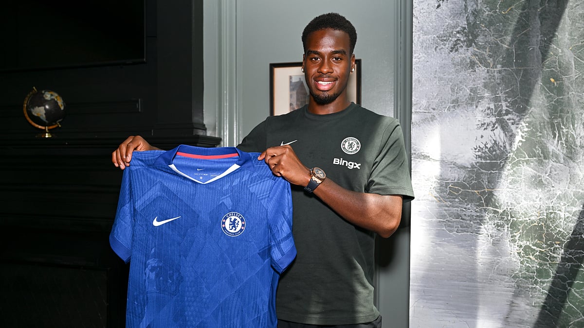 Jamie Gittens was unveiled as a Chelsea player in Philadelphia on Saturday.