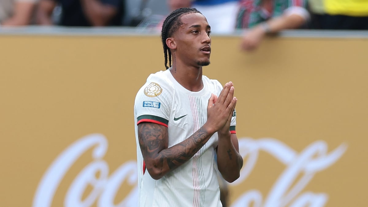 File : Fluminense vs Chelsea, FIFA Club World Cup 2025: Joao Pedro celebrates after scoring.