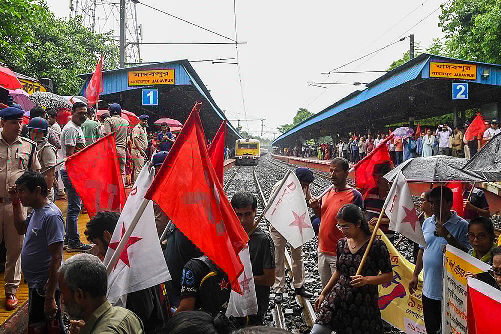| Photo: PTI : Nationwide trade unions strike