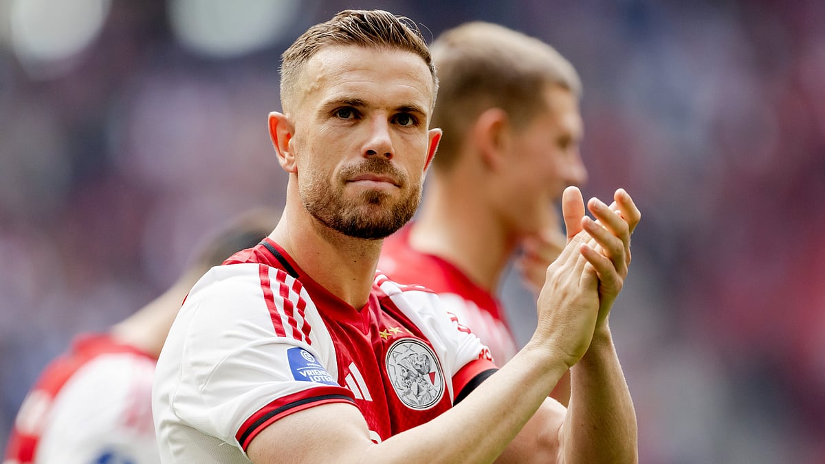 Jordan Henderson pictured after his final game with Ajax